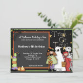 Trick oder Treat Halloween Einladung (Stehend Vorderseite)