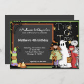 Trick oder Treat Halloween Einladung (Vorne/Hinten)