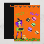 Trick oder Treat Halloween Einladung (Vorne/Hinten)