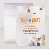 Trick oder Treat Halloween Einladung (Vorne/Hinten)