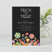 Trick oder Treat Halloween Einladung (Stehend Vorderseite)