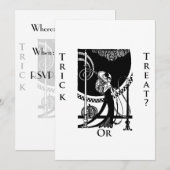 Trick oder Treat? Halloween Einladung (Vorne/Hinten)