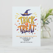 Trick oder Treat Halloween Einladung (Stehend Vorderseite)