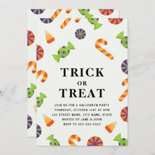 Trick oder Treat Halloween Einladung mit Laken