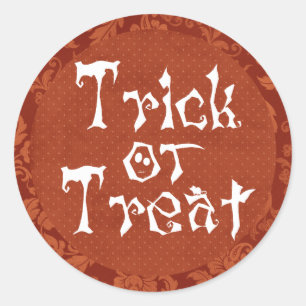 Trick oder Treat Halloween Face Runder Aufkleber