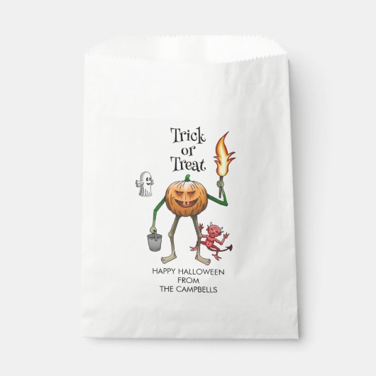 Trick oder Treat Halloween-Fahnen Geschenktütchen (Vorderseite)