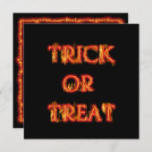 Trick oder Treat Halloween Fire Party Einladung (Vorne/Hinten)