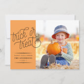 Trick oder Treat Halloween-Foto Karte (Vorderseite)