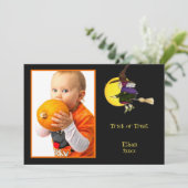 Trick oder Treat Halloween Foto Rahmen oder Karte (Stehend Vorderseite)