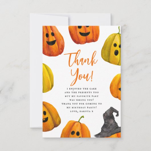 Trick oder Treat Halloween Geburtstag Danke (Vorderseite)