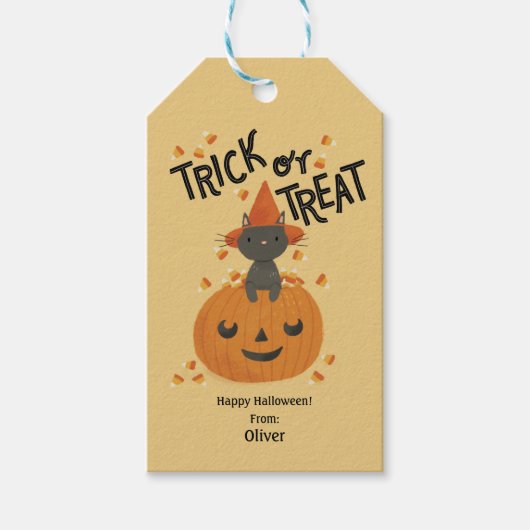 Trick oder Treat Halloween Geschenkanhänger (Vorderseite)