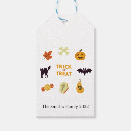 Trick oder Treat Halloween Geschenkanhänger (Vorderseite)