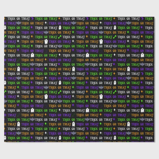 Trick oder Treat Halloween Geschenkpapier (Flach)