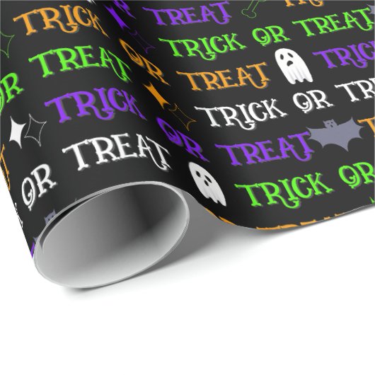 Trick oder Treat Halloween Geschenkpapier (Rolleneckpunkt)
