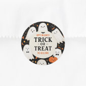 Trick oder Treat Halloween Ghost Runder Aufkleber