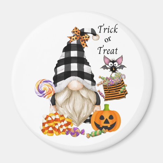 Trick oder Treat Halloween Gnome Magnet (Vorne)