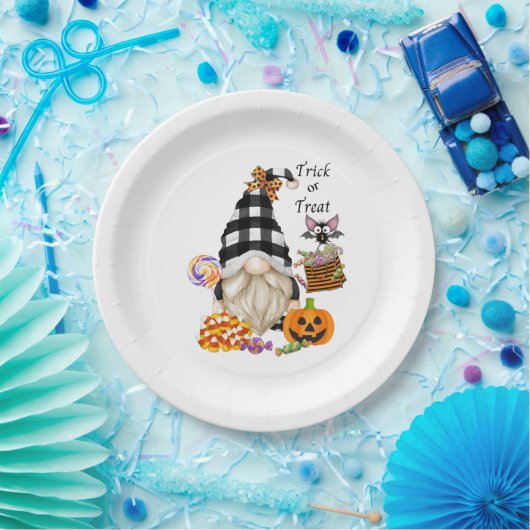 Trick oder Treat Halloween Gnome Pappteller (Party)