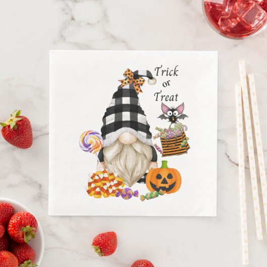Trick oder Treat Halloween Gnome Serviette (Beispiel)