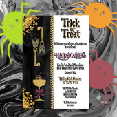 Trick oder Treat Halloween Gold Glitzer Skulls Einladung