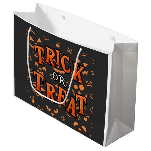 Trick oder Treat Halloween große Geschenktaschen Geschenktüte (Vorderseite Schrägansicht)