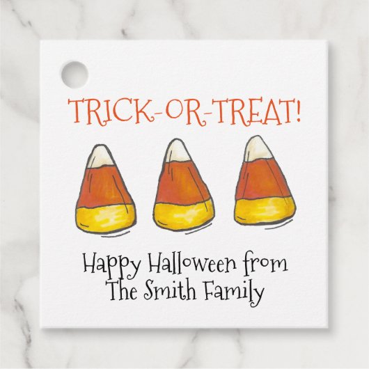 Trick oder Treat Halloween Herbst Candy Mais Kandi Geschenkanhänger (Vorderseite)