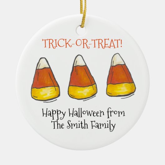 Trick oder Treat Halloween Herbst Candy Mais Kandi Keramik Ornament (Vorne)