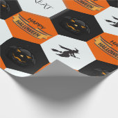 Trick oder Treat Halloween-Hexagons-Muster Geschenkpapier (Ecke)