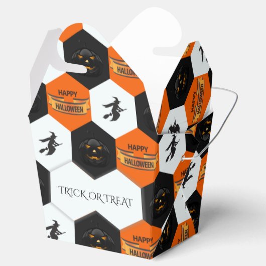 Trick oder Treat Halloween-Hexagons-Muster Geschenkschachtel (Geöffnet)