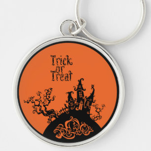 Trick oder Treat Halloween House Schlüsselanhänger