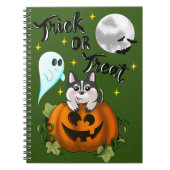 Trick oder treat Halloween-Hündin Notizblock (Vorderseite)