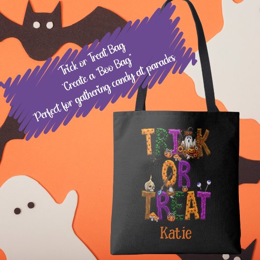 Trick oder Treat Halloween, individuell anpassbare Tasche