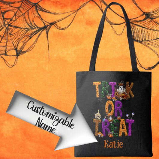 Trick oder Treat Halloween, individuell anpassbare Tasche