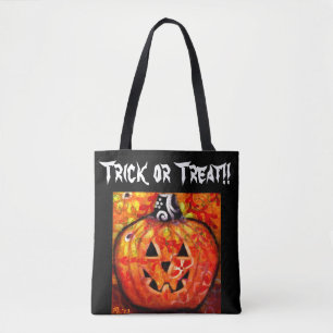 Trick oder Treat Halloween Jack-O-Lantern Whimsica Tasche