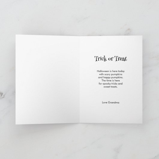 Trick oder Treat Halloween Karte (Innenseite)