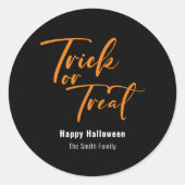 Trick oder Treat Halloween Leckerei Sticker (Vorderseite)