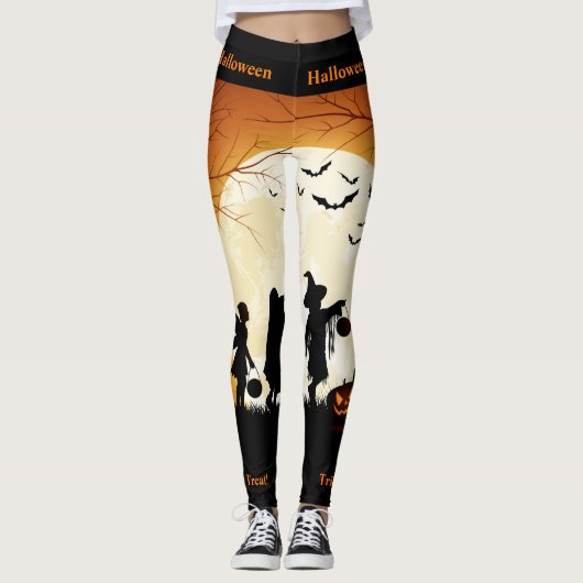 Trick oder Treat Halloween Leggings Kürbiskröten (Vorderseite)