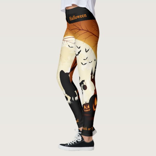 Trick oder Treat Halloween Leggings Kürbiskröten (Links)