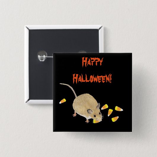 Trick oder Treat Halloween Maus mit Candy Corns Button (Vorne & Hinten)
