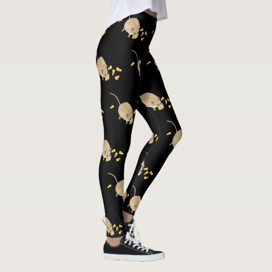 Trick oder Treat Halloween Maus mit Candy Corns Leggings (Rechts)