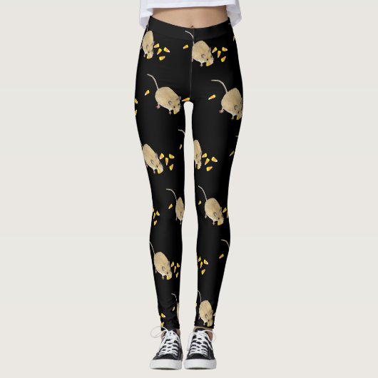 Trick oder Treat Halloween Maus mit Candy Corns Leggings (Vorderseite)