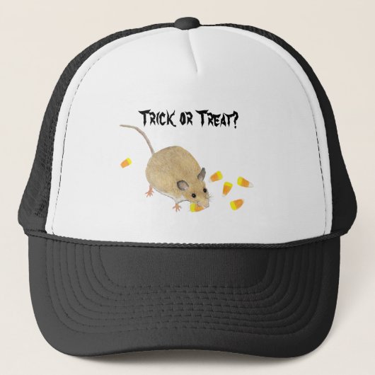 Trick oder Treat Halloween Maus mit Candy Corns Truckerkappe (Vorderseite)