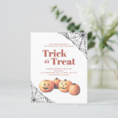 Trick oder Treat Halloween Minimalistischen Pumpki (Stehend Vorderseite)
