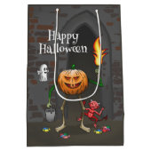 Trick oder Treat Halloween Mittlere Geschenktüte (Rückseite)