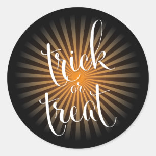 Trick oder Treat Halloween Moderne Typografie Runder Aufkleber