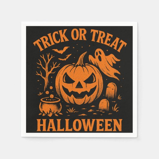 Trick oder Treat Halloween Napkins Serviette (Vorderseite)