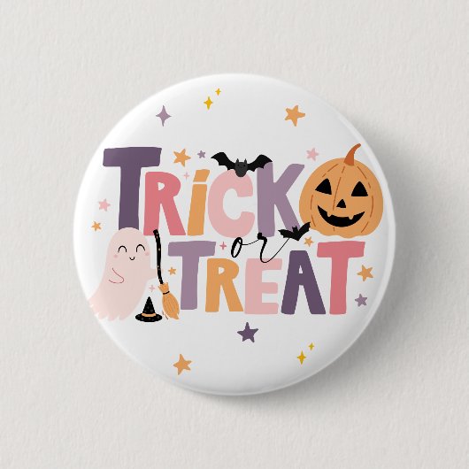 Trick oder Treat Halloween Niedlich Ghost Button B (Vorderseite)