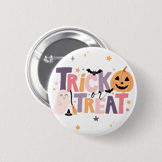 Trick oder Treat Halloween Niedlich Ghost Button B (Vorne & Hinten)