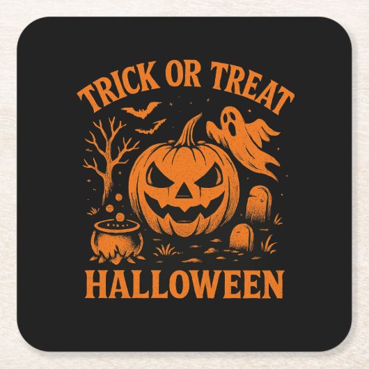 Trick oder Treat Halloween Paper Untersetzer (Vorderseite)