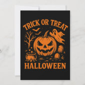 Trick oder Treat Halloween Paper Untersetzer Einladung (Vorderseite)