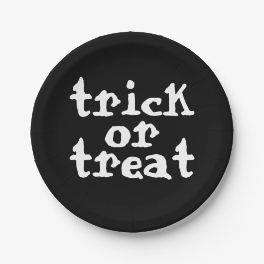 Trick oder Treat Halloween Pappteller (Vorderseite)
